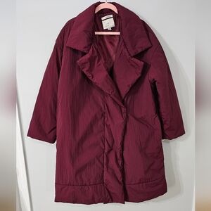 A New Day XL Women's Water-Resistant Dark Red Trench Coat NWOT